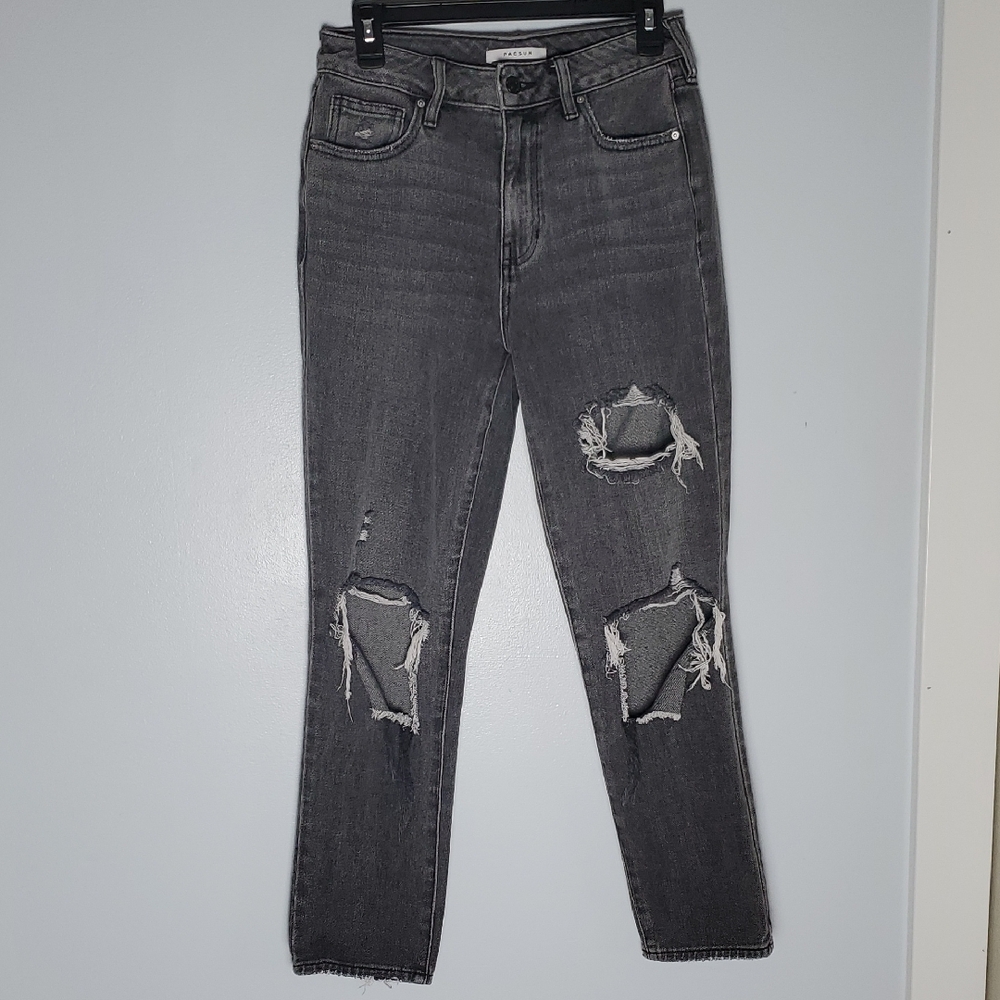 Pacsun Black Distressed Mom Jeans Size 26